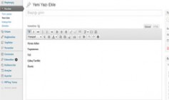 Default Yazı Şablonu Oluşturmak